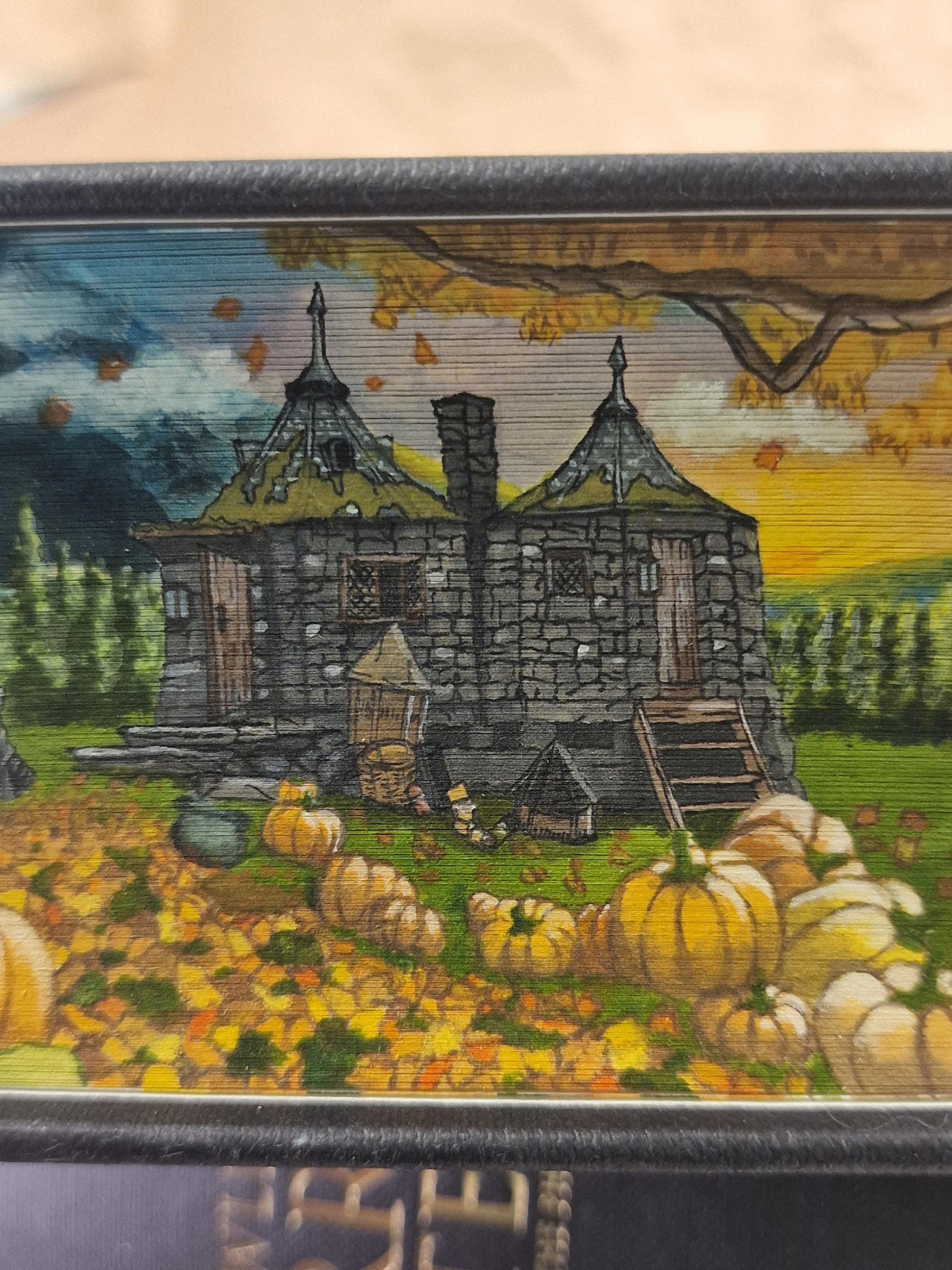 Made to Order Hardback Fore-Edge Painted HP Book, Hagrid's Hut, Thestrals, Halloween, Autumn Theme