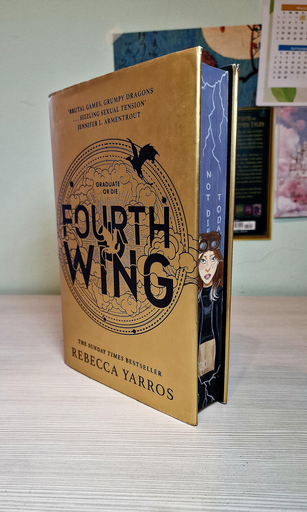Fourth Wing Fore Edge Painting | Hand Painted Violet Edition Book (Collector's Item)