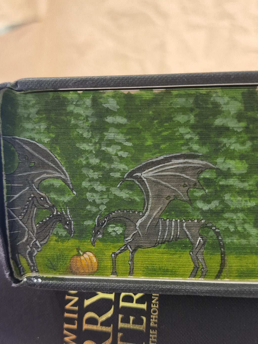 Made to Order Hardback Fore-Edge Painted HP Book, Hagrid's Hut, Thestrals, Halloween, Autumn Theme