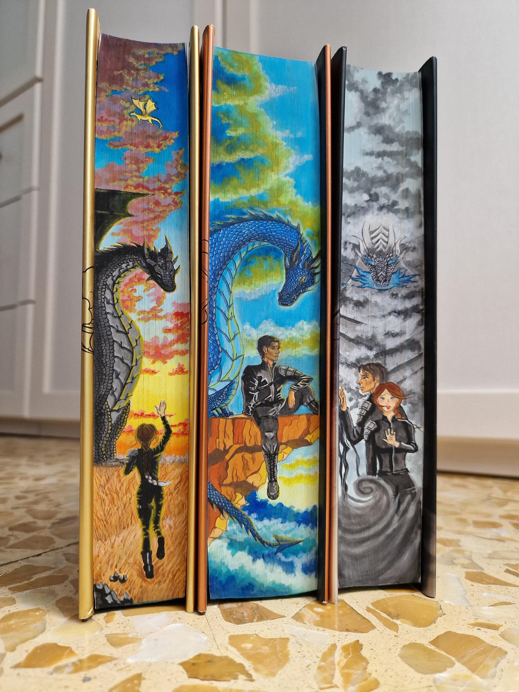 Pre-Order Fourth Wing, Iron Flame and Onyx Storm Set Handpainted Edge Special Edition